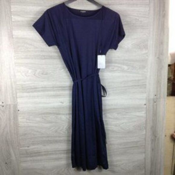 CAARA Serra Fit & Flare Dress In Blue size L - Picture 2 of 6
